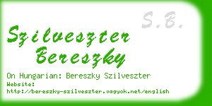 szilveszter bereszky business card